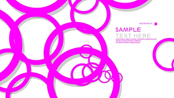 Jednoduché Kruhy Pozadí Barva Růžová Stín Vektorový Grafický Design Eps — Stockový vektor