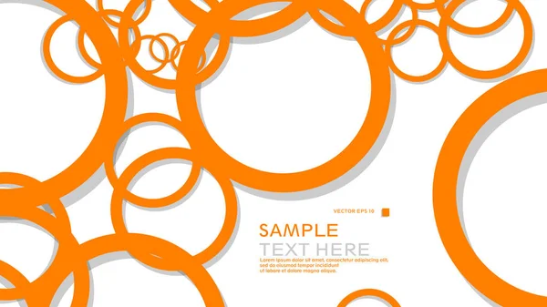 简单的圆圈背景 带有橙色和阴影 Eps 上的矢量平面设计 — 图库矢量图片