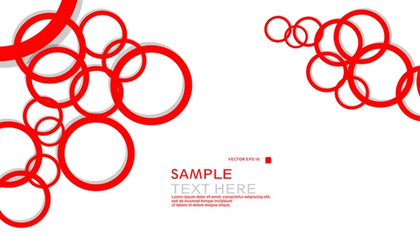 Cercles Simples Arrière Plan Avec Couleur Rouge Ombre Conception Graphique — Image vectorielle