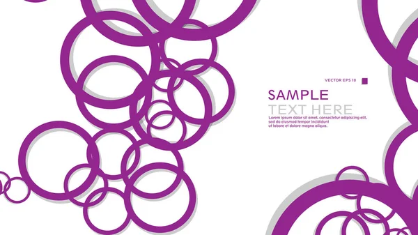 Círculos Simples Fondo Con Color Púrpura Sombra Diseño Gráfico Vectorial — Archivo Imágenes Vectoriales