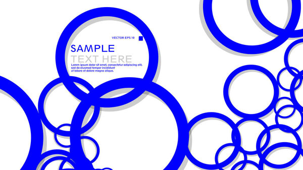 Simple Circles Background , with color blue and shadow . vector graphic design on eps 10
