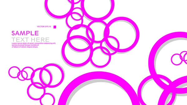 Círculos Simples Fondo Con Color Rosa Sombra Diseño Gráfico Vectorial — Archivo Imágenes Vectoriales
