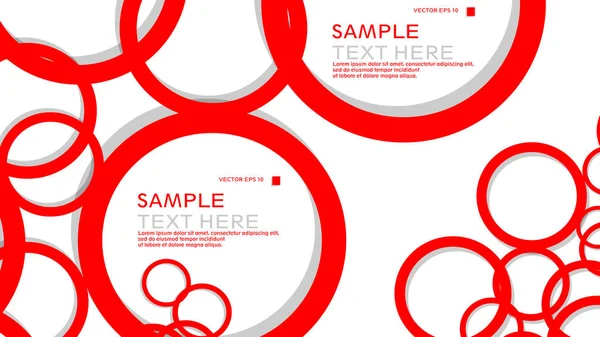 Círculos Simples Fondo Con Color Rojo Sombra Diseño Gráfico Vectorial — Archivo Imágenes Vectoriales