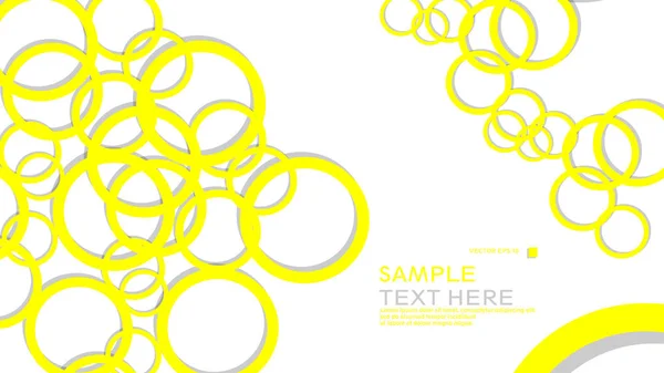 Cercles Simples Arrière Plan Avec Couleur Jaune Ombre Conception Graphique — Image vectorielle