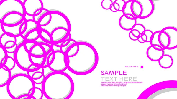 Simple Circles Background Color Pink Shadow Vector Graphic Design Eps — Stock Vector