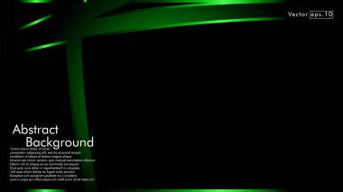 Vektör yeşil şerit dalga siyah bir arka plan üzerinde. Modern teknoloji arka plan için düzen tasarım şablonları