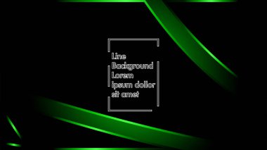 Vektör yeşil şerit dalga siyah bir arka plan üzerinde. Modern teknoloji arka plan için düzen tasarım şablonları