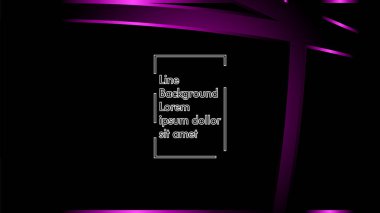 Vektör mor kurdele dalga siyah bir arka plan üzerinde. Modern teknoloji arka plan için düzen tasarım şablonları