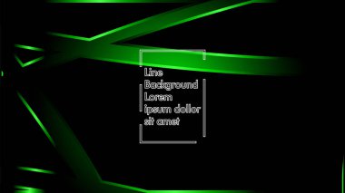 Vektör yeşil şerit dalga siyah bir arka plan üzerinde. Modern teknoloji arka plan için düzen tasarım şablonları