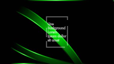 Vektör yeşil şerit dalga siyah bir arka plan üzerinde. Modern teknoloji arka plan için düzen tasarım şablonları