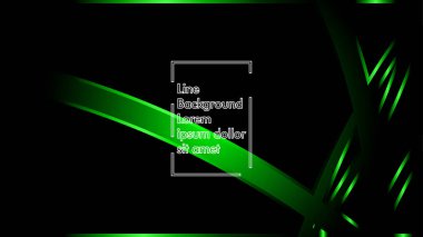 Vektör yeşil şerit dalga siyah bir arka plan üzerinde. Modern teknoloji arka plan için düzen tasarım şablonları