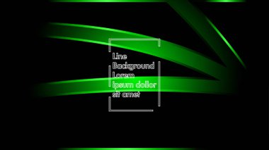 Vektör yeşil şerit dalga siyah bir arka plan üzerinde. Modern teknoloji arka plan için düzen tasarım şablonları