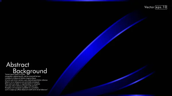 Onde Ruban Bleu Vectoriel Sur Fond Noir Modèles Conception Mise — Image vectorielle
