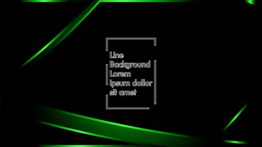 Vektör yeşil şerit dalga siyah bir arka plan üzerinde. Modern teknoloji arka plan için düzen tasarım şablonları