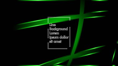 Vektör yeşil şerit dalga siyah bir arka plan üzerinde. Modern teknoloji arka plan için düzen tasarım şablonları