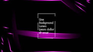 Vektör mor kurdele dalga siyah bir arka plan üzerinde. Modern teknoloji arka plan için düzen tasarım şablonları