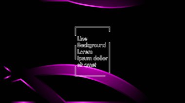 Vektör mor kurdele dalga siyah bir arka plan üzerinde. Modern teknoloji arka plan için düzen tasarım şablonları