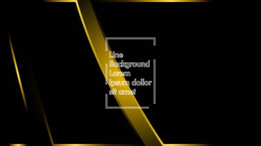 Siyah bir zemin üzerine altın şerit dalga vektör. Modern teknoloji arka plan için düzen tasarım şablonları