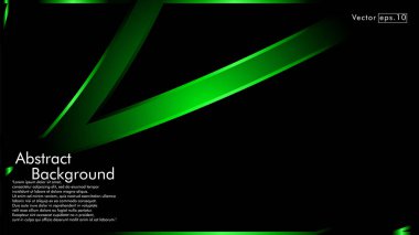 Vektör yeşil şerit dalga siyah bir arka plan üzerinde. Modern teknoloji arka plan için düzen tasarım şablonları