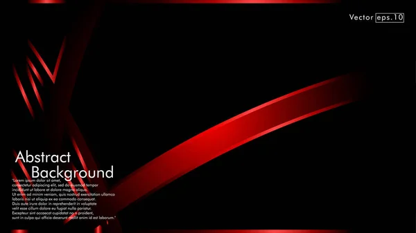 向量红色丝带波浪在一个黑色背景 现代技术背景的布局设计模板 — 图库矢量图片