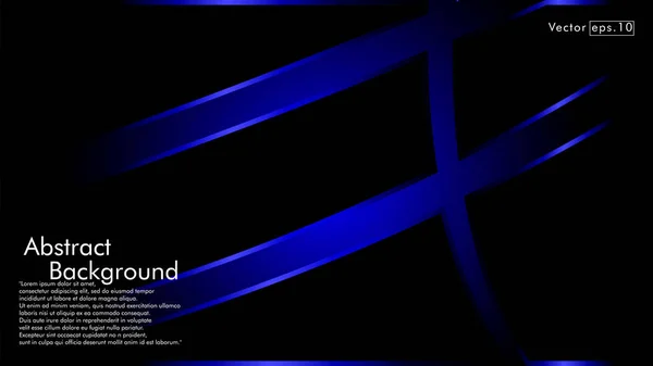 Vector Blue Ribbon Wave Black Background Layout Design Templates Modern — Stock Vector