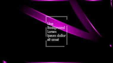 Vektör mor kurdele dalga siyah bir arka plan üzerinde. Modern teknoloji arka plan için düzen tasarım şablonları