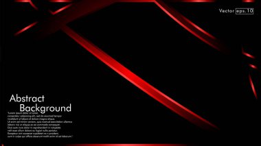 Siyah bir zemin üzerine kırmızı kurdele dalga vektör. modern teknoloji arka plan için düzen tasarım şablonu