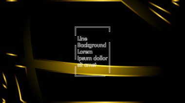 Siyah bir zemin üzerine altın şerit dalga vektör. Modern teknoloji arka plan için düzen tasarım şablonları