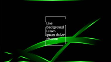 Vektör yeşil şerit dalga siyah bir arka plan üzerinde. Modern teknoloji arka plan için düzen tasarım şablonları
