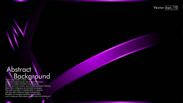 Onde Ruban Violet Vectoriel Sur Fond Noir Modèles Conception Mise — Image vectorielle