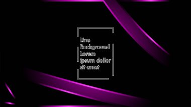 Vektör mor kurdele dalga siyah bir arka plan üzerinde. Modern teknoloji arka plan için düzen tasarım şablonları