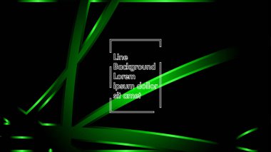 Vektör yeşil şerit dalga siyah bir arka plan üzerinde. Modern teknoloji arka plan için düzen tasarım şablonları