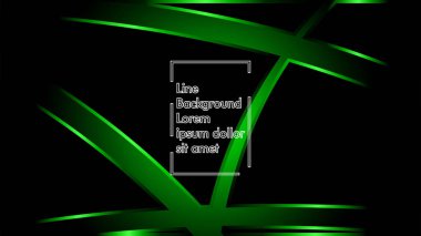 Vektör yeşil şerit dalga siyah bir arka plan üzerinde. Modern teknoloji arka plan için düzen tasarım şablonları