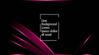 Siyah bir zemin üzerine pembe kurdele dalga vektör. Modern teknoloji arka plan için düzen tasarım şablonları