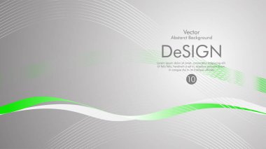Vektör arka plan yeşil dalgalı çizgilerle gri bir arka plan