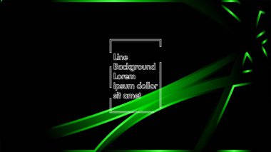 Vektör yeşil şerit dalga siyah bir arka plan üzerinde. Modern teknoloji arka plan için düzen tasarım şablonları