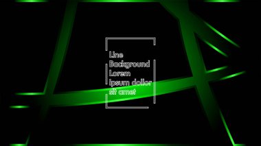 Vektör yeşil şerit dalga siyah bir arka plan üzerinde. Modern teknoloji arka plan için düzen tasarım şablonları