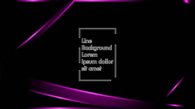 Vektör mor kurdele dalga siyah bir arka plan üzerinde. Modern teknoloji arka plan için düzen tasarım şablonları