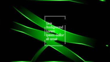 Vektör yeşil şerit dalga siyah bir arka plan üzerinde. Modern teknoloji arka plan için düzen tasarım şablonları