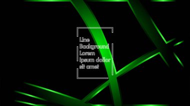 Vektör yeşil şerit dalga siyah bir arka plan üzerinde. Modern teknoloji arka plan için düzen tasarım şablonları