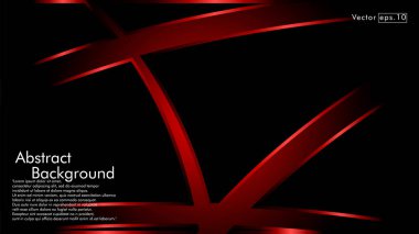 Siyah bir zemin üzerine kırmızı kurdele dalga vektör. modern teknoloji arka plan için düzen tasarım şablonu