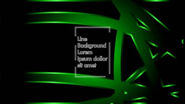 Vektör yeşil şerit dalga siyah bir arka plan üzerinde. Modern teknoloji arka plan için düzen tasarım şablonları