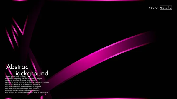 Vector Pink Ribbon Wave Black Background Layout Design Templates Modern — Stock Vector