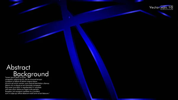 Onde Ruban Bleu Vectoriel Sur Fond Noir Modèles Conception Mise — Image vectorielle