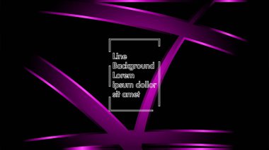 Vektör mor kurdele dalga siyah bir arka plan üzerinde. Modern teknoloji arka plan için düzen tasarım şablonları