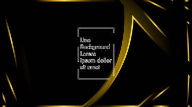 Siyah bir zemin üzerine altın şerit dalga vektör. Modern teknoloji arka plan için düzen tasarım şablonları