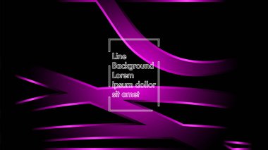 Vektör mor kurdele dalga siyah bir arka plan üzerinde. Modern teknoloji arka plan için düzen tasarım şablonları