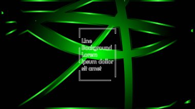 Vektör yeşil şerit dalga siyah bir arka plan üzerinde. Modern teknoloji arka plan için düzen tasarım şablonları