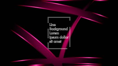 Siyah bir zemin üzerine pembe kurdele dalga vektör. Modern teknoloji arka plan için düzen tasarım şablonları