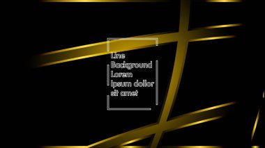 Siyah bir zemin üzerine altın şerit dalga vektör. Modern teknoloji arka plan için düzen tasarım şablonları